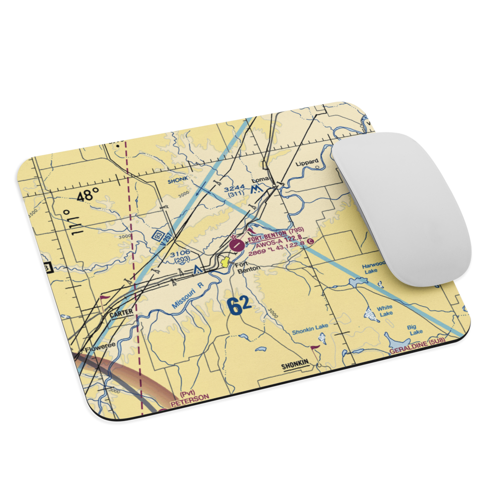 Fort Benton Airport (79S) VFR Sectional Mouse Pad 