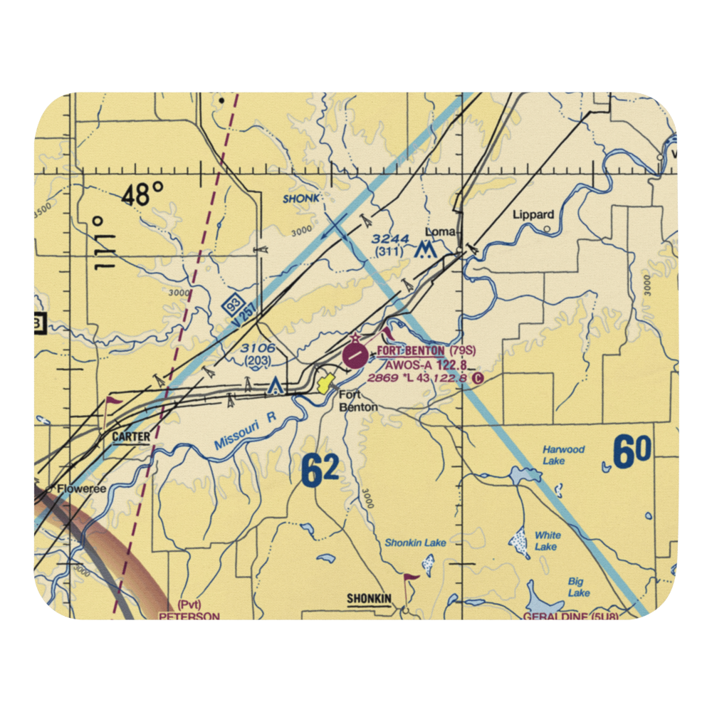 Fort Benton Airport (79S) VFR Sectional Mouse Pad 