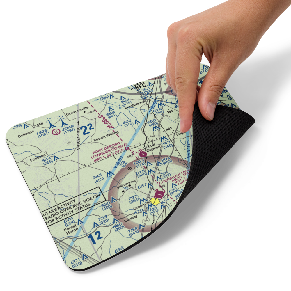 Fort Deposit Lowndes County Airport (67A) VFR Sectional Mouse Pad 