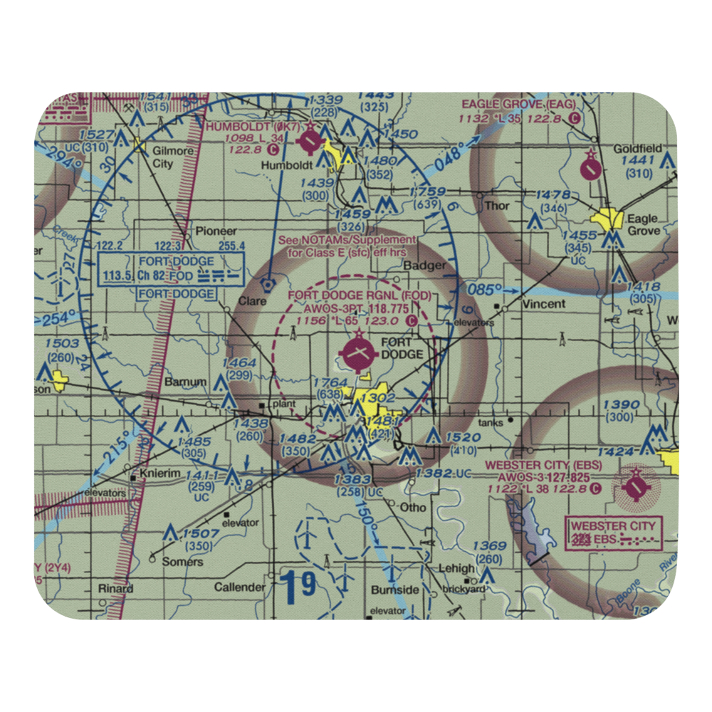 Fort Dodge Regional Airport (FOD) VFR Sectional Mouse Pad 
