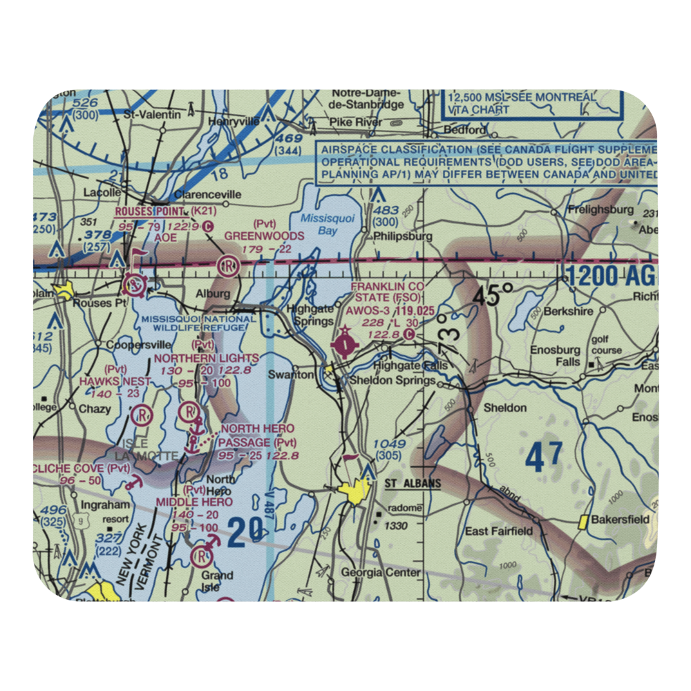 Franklin County State Airport (FSO) VFR Sectional Mouse Pad 