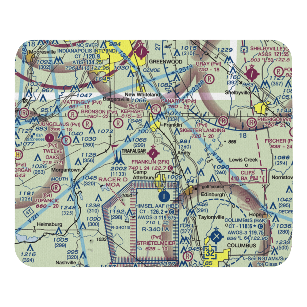 Franklin Flying Field (3FK) VFR Sectional Mouse Pad 
