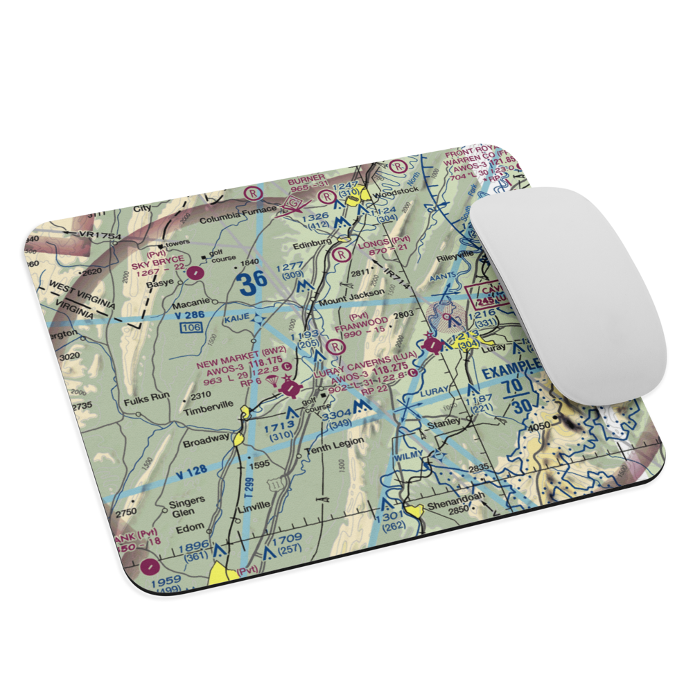 Franwood Farms Inc. Airport (9VA4) VFR Sectional Mouse Pad 