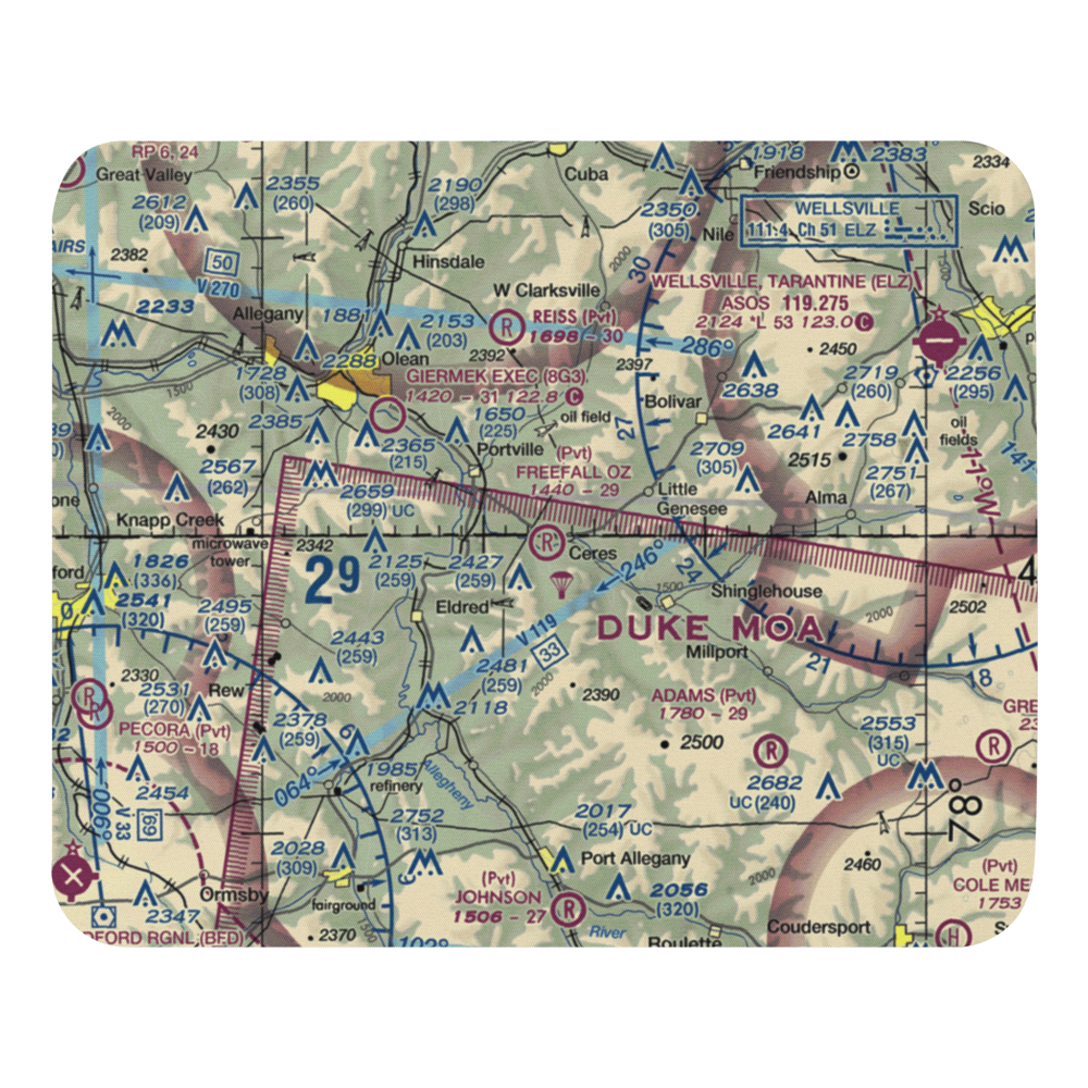 Freefall Oz Airport (06PA) VFR Sectional Mouse Pad 
