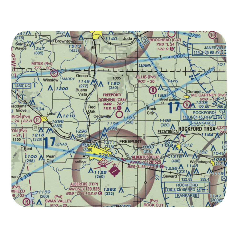 Freeport/Dornink Airport (C86) VFR Sectional Mouse Pad 