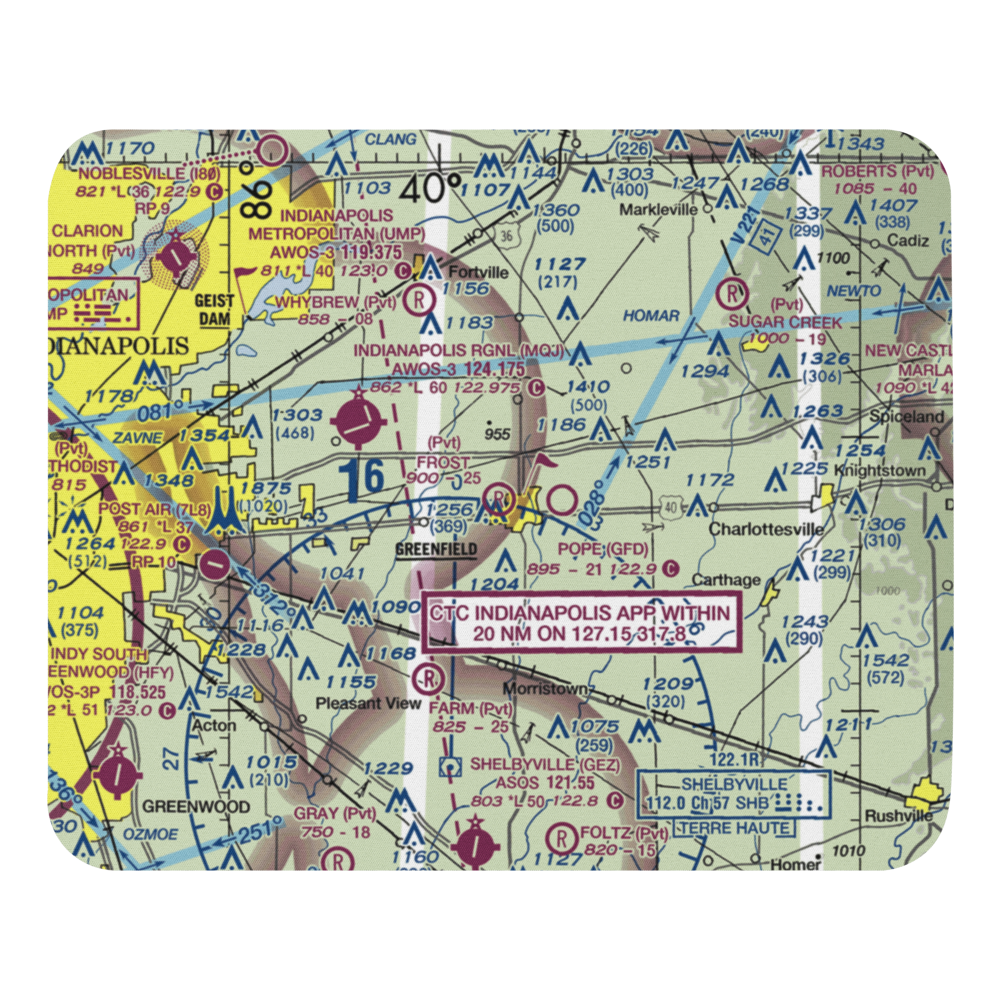 Frost Field (0II7) VFR Sectional Mouse Pad 