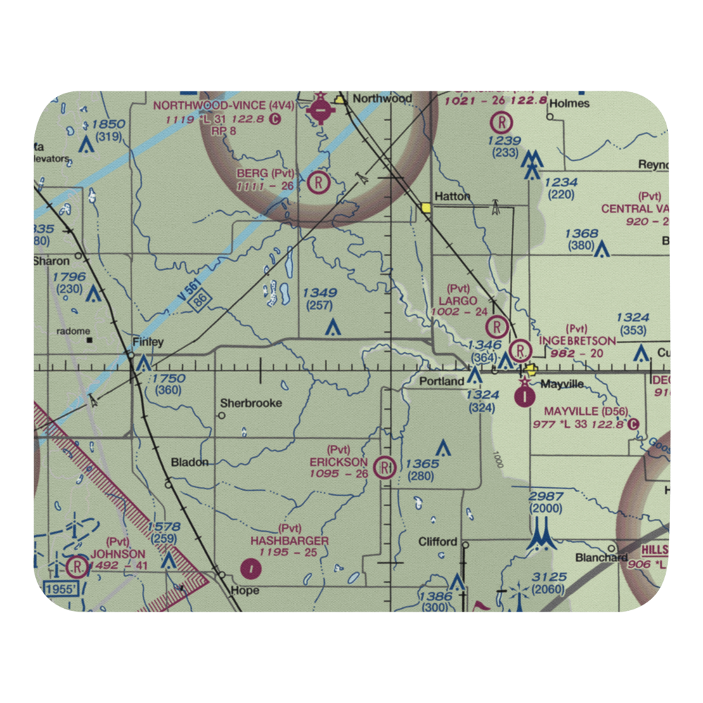 Fugleberg Farm Airport (6ND6) VFR Sectional Mouse Pad 