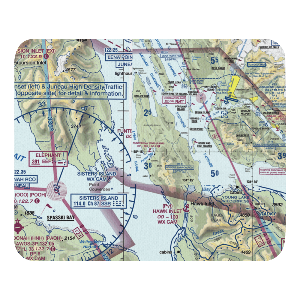 Funter Bay Seaplane Base (FNR) VFR Sectional Mouse Pad 