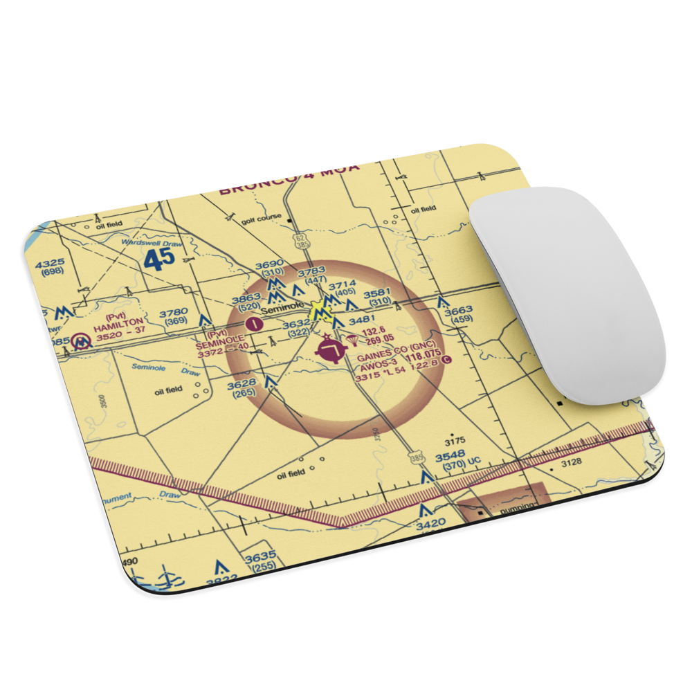 Gaines County Airport (GNC) VFR Sectional Mouse Pad 