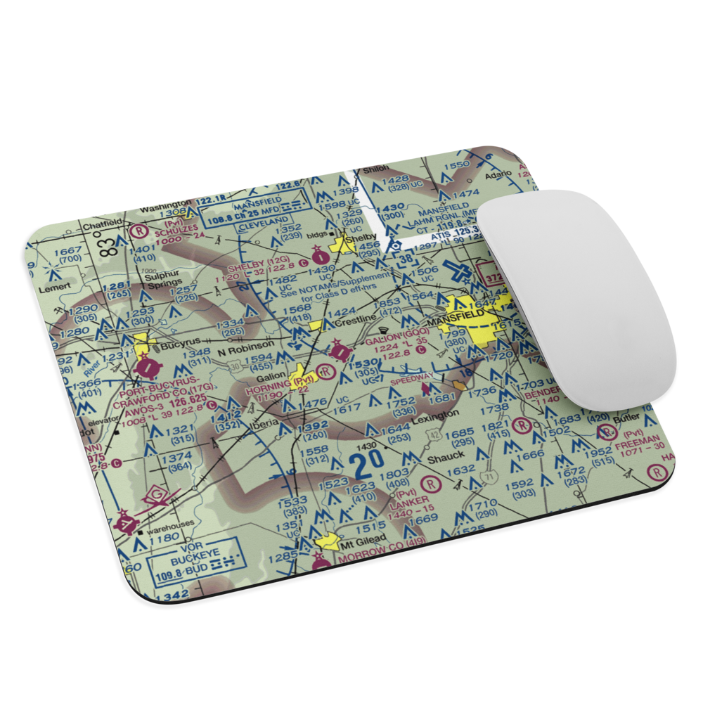 Galion Municipal Airport (GQQ) VFR Sectional Mouse Pad 