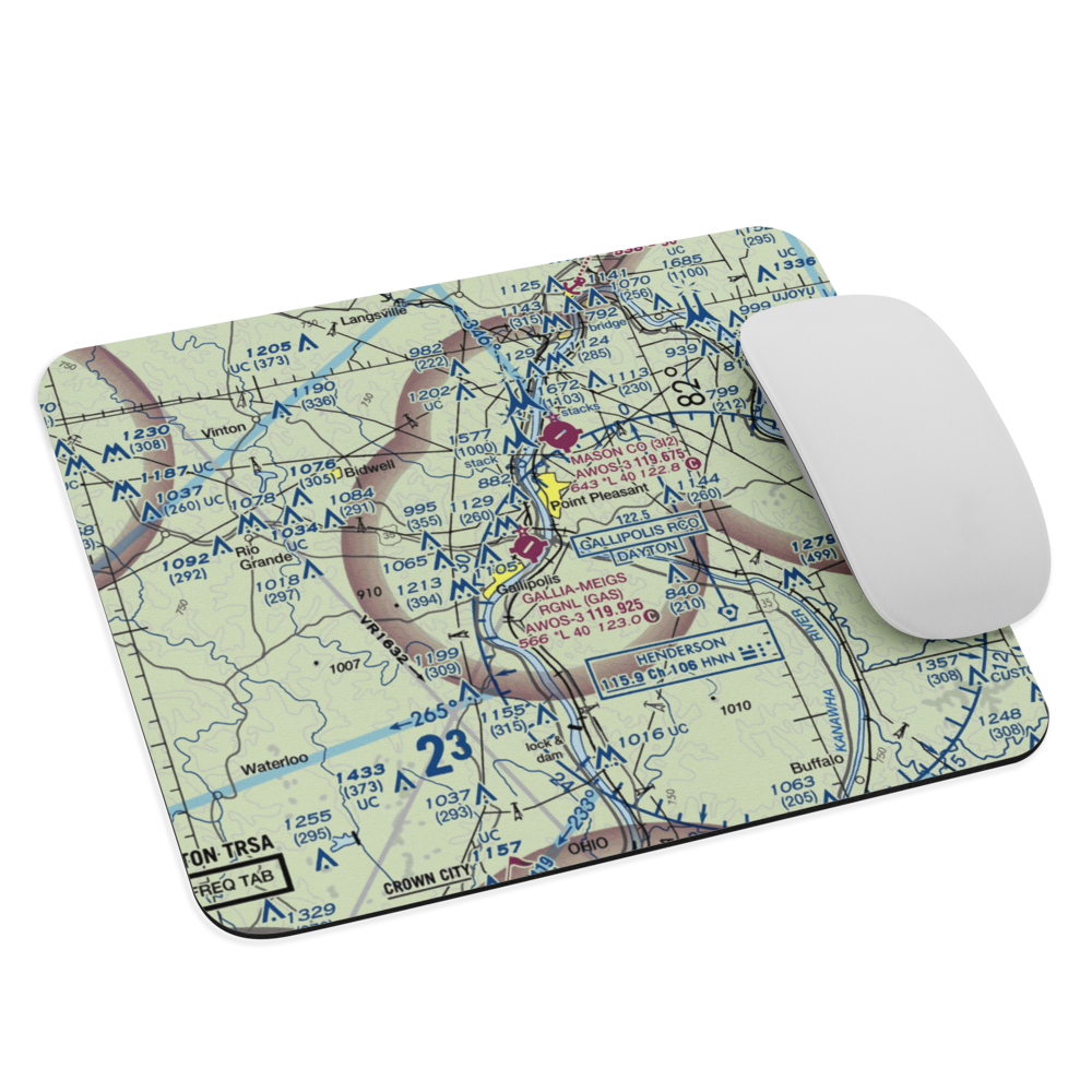 Gallia Meigs Regional Airport (GAS) VFR Sectional Mouse Pad 