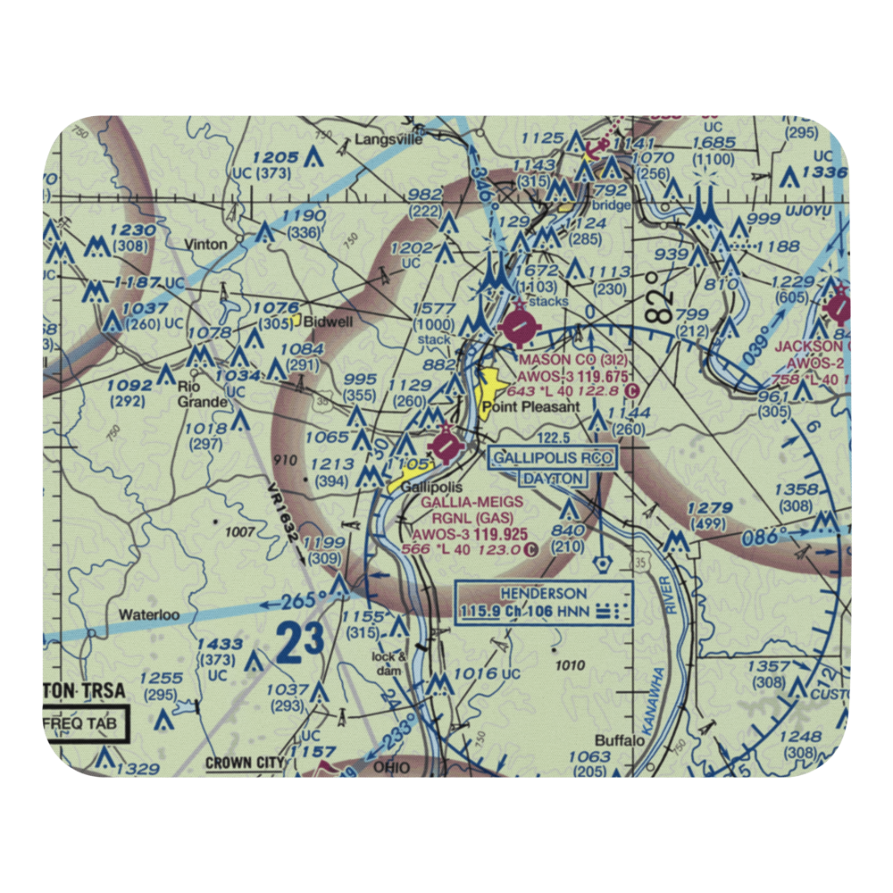 Gallia Meigs Regional Airport (GAS) VFR Sectional Mouse Pad 