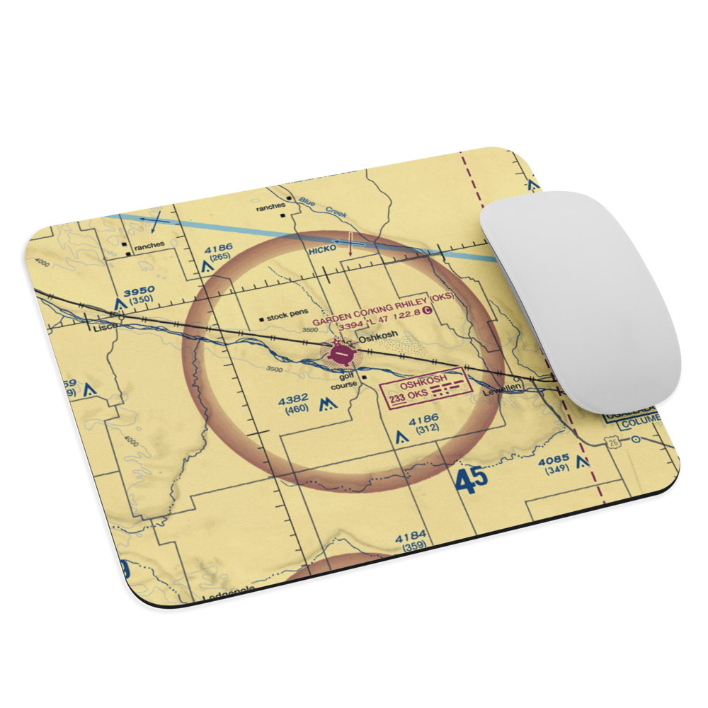 Garden County Airport/King Rhiley Field (OKS) VFR Sectional Mouse Pad 