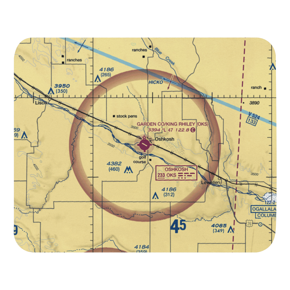Garden County Airport/King Rhiley Field (OKS) VFR Sectional Mouse Pad 