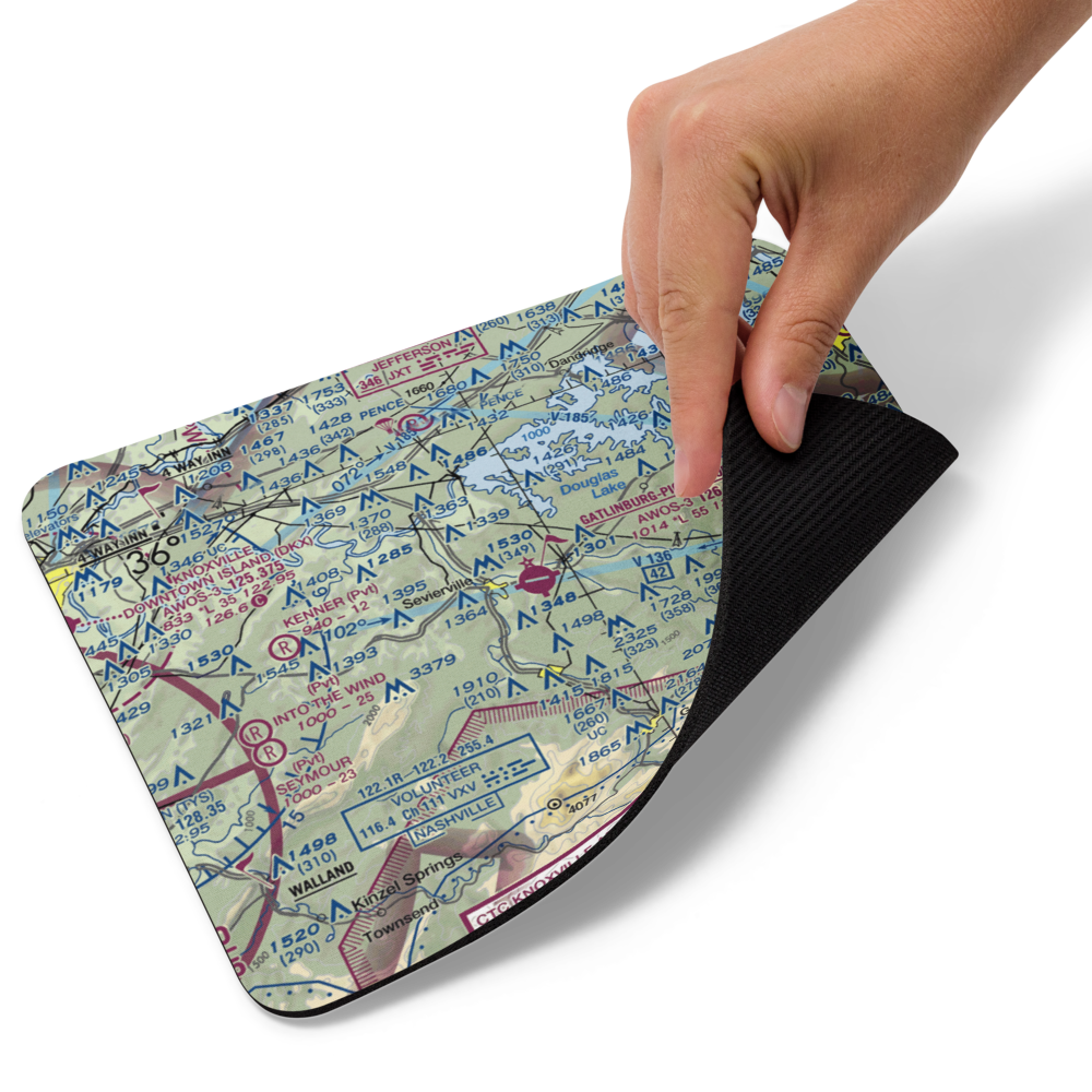 Gatlinburg-Pigeon Forge Airport (GKT) VFR Sectional Mouse Pad 