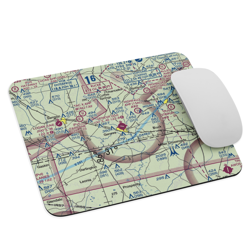 Geneva Municipal Airport (33J) VFR Sectional Mouse Pad 