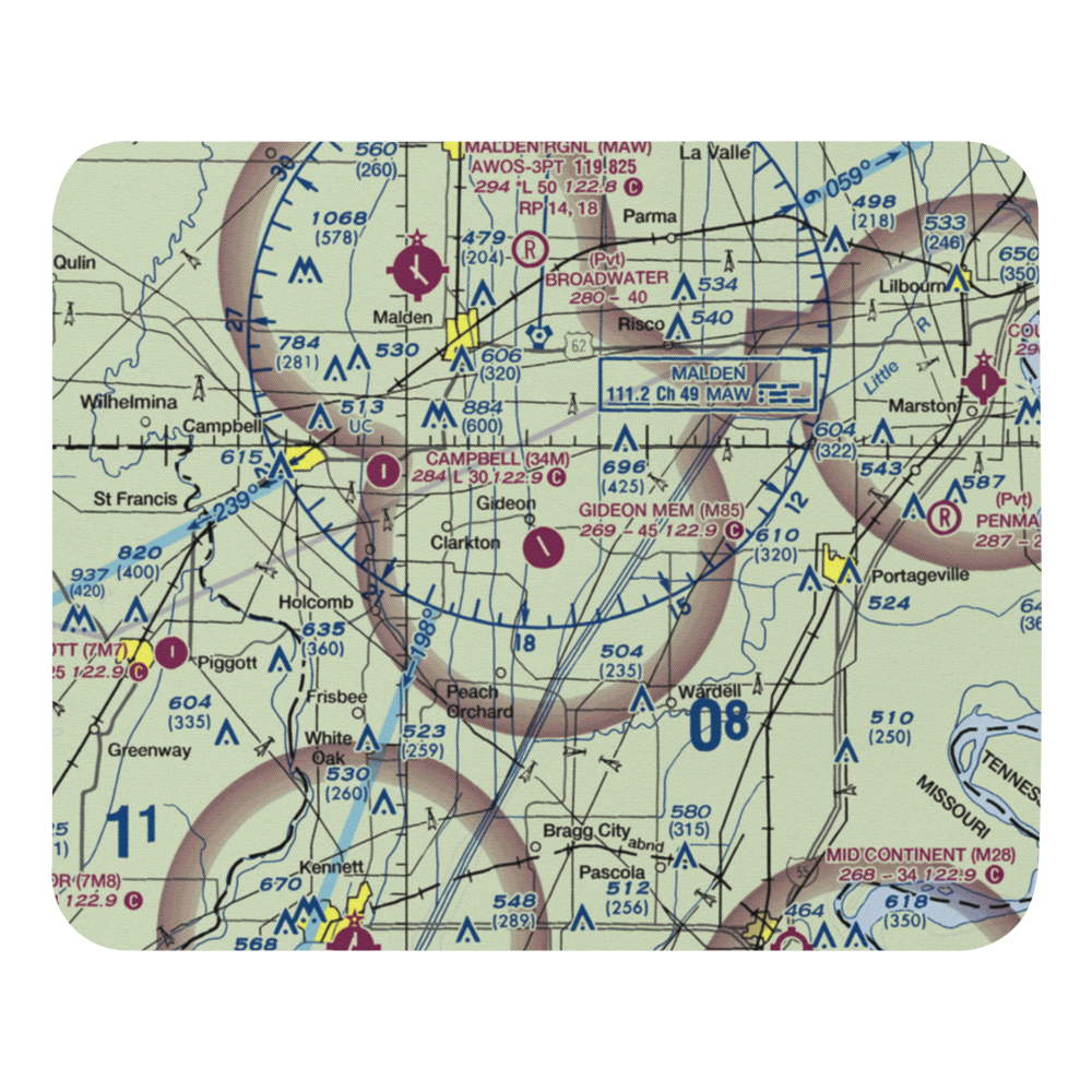 Gideon Memorial Airport (M85) VFR Sectional Mouse Pad 
