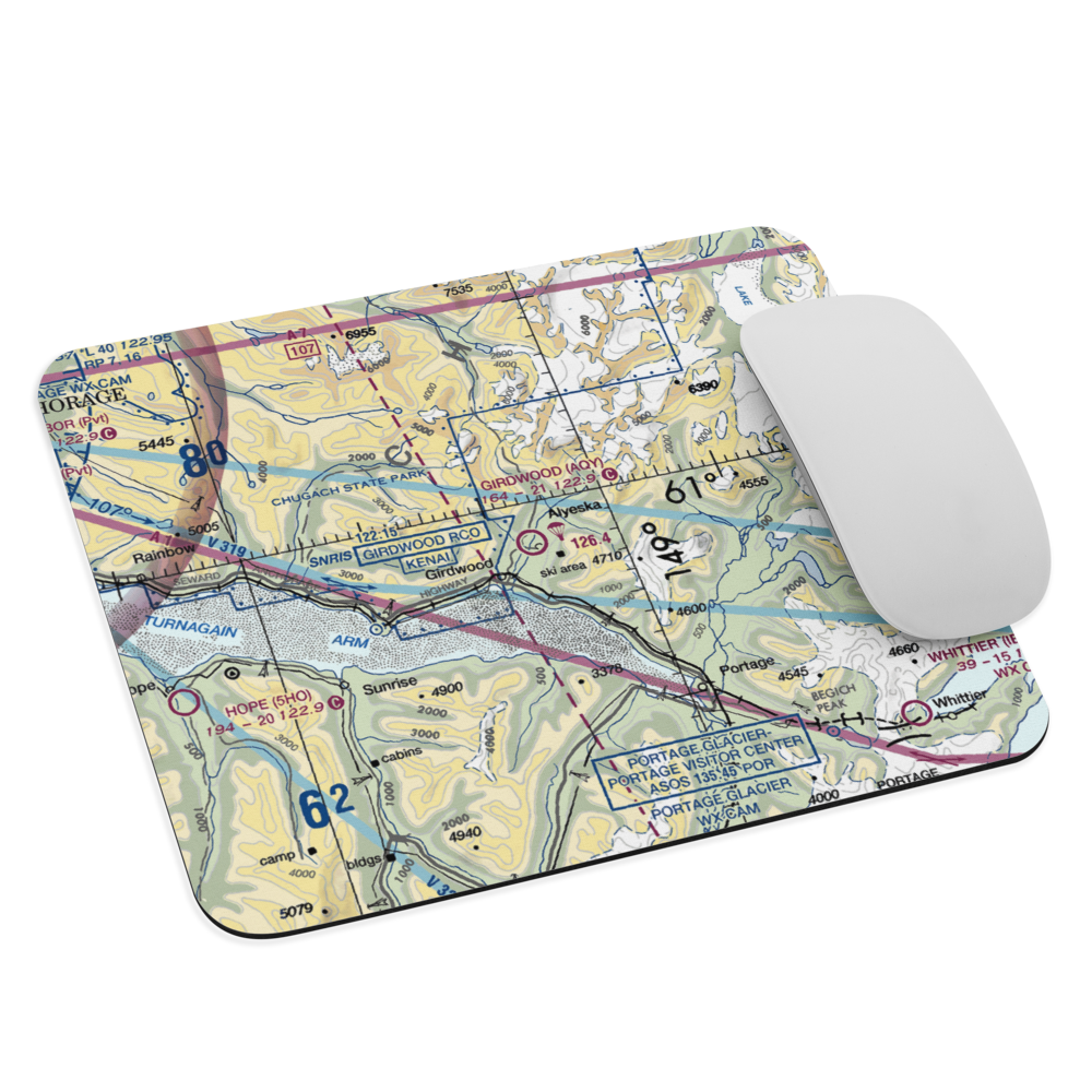 Girdwood Airport (AQY) VFR Sectional Mouse Pad 