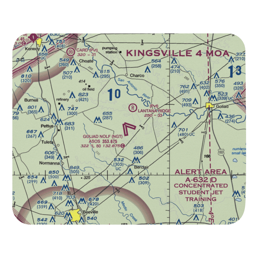 Goliad County Industrial Airpark (7T3) VFR Sectional Mouse Pad 