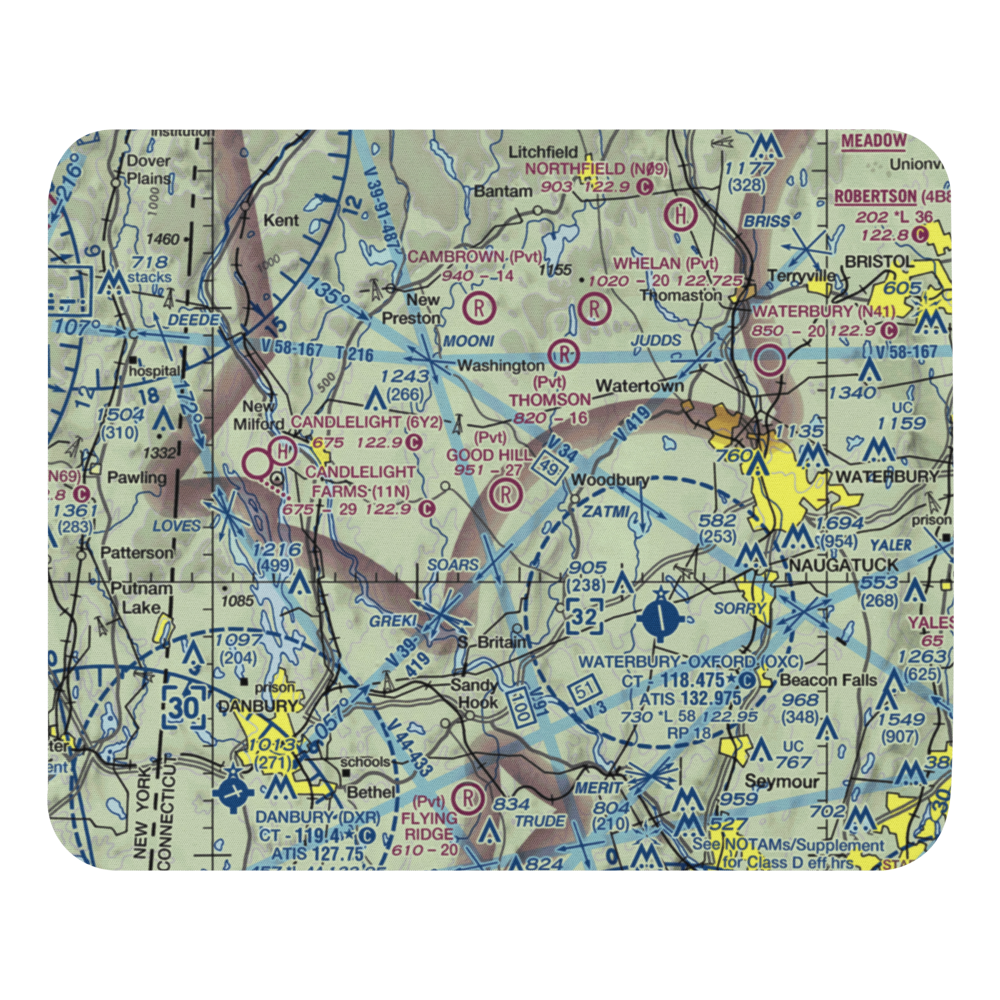 Good Hill Farm Airport (CT59) VFR Sectional Mouse Pad 