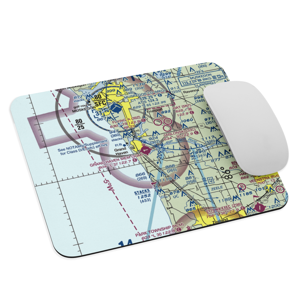 Grand Haven Memorial Airpark (3GM) VFR Sectional Mouse Pad 