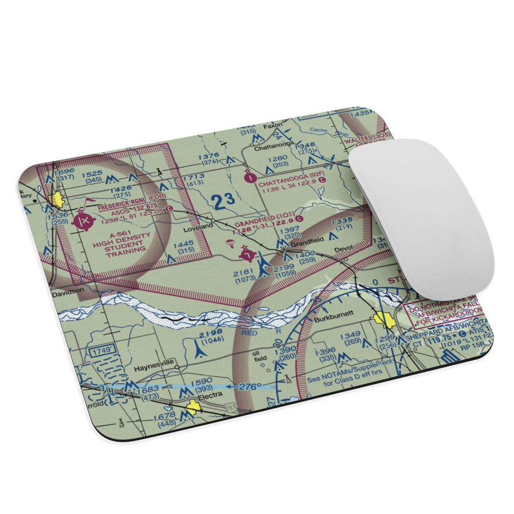 Grandfield Municipal Airport (1O1) VFR Sectional Mouse Pad 