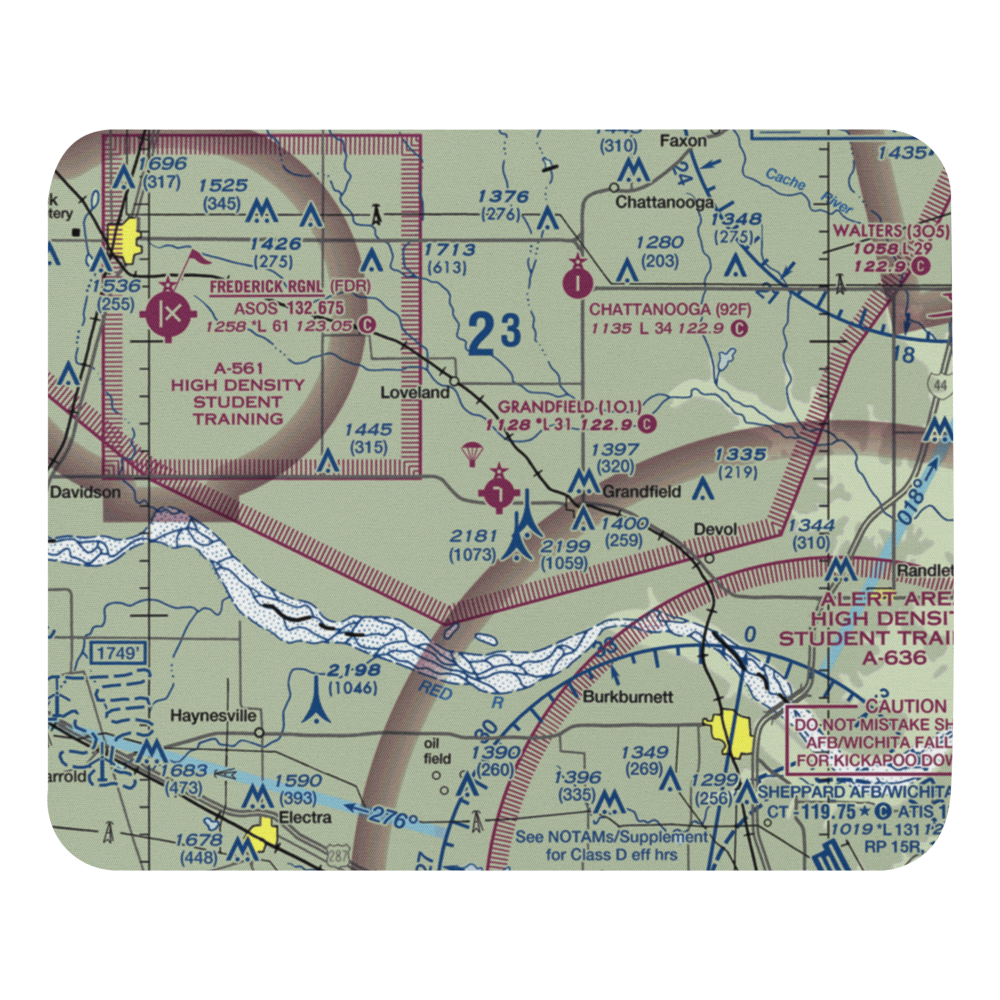 Grandfield Municipal Airport (1O1) VFR Sectional Mouse Pad 