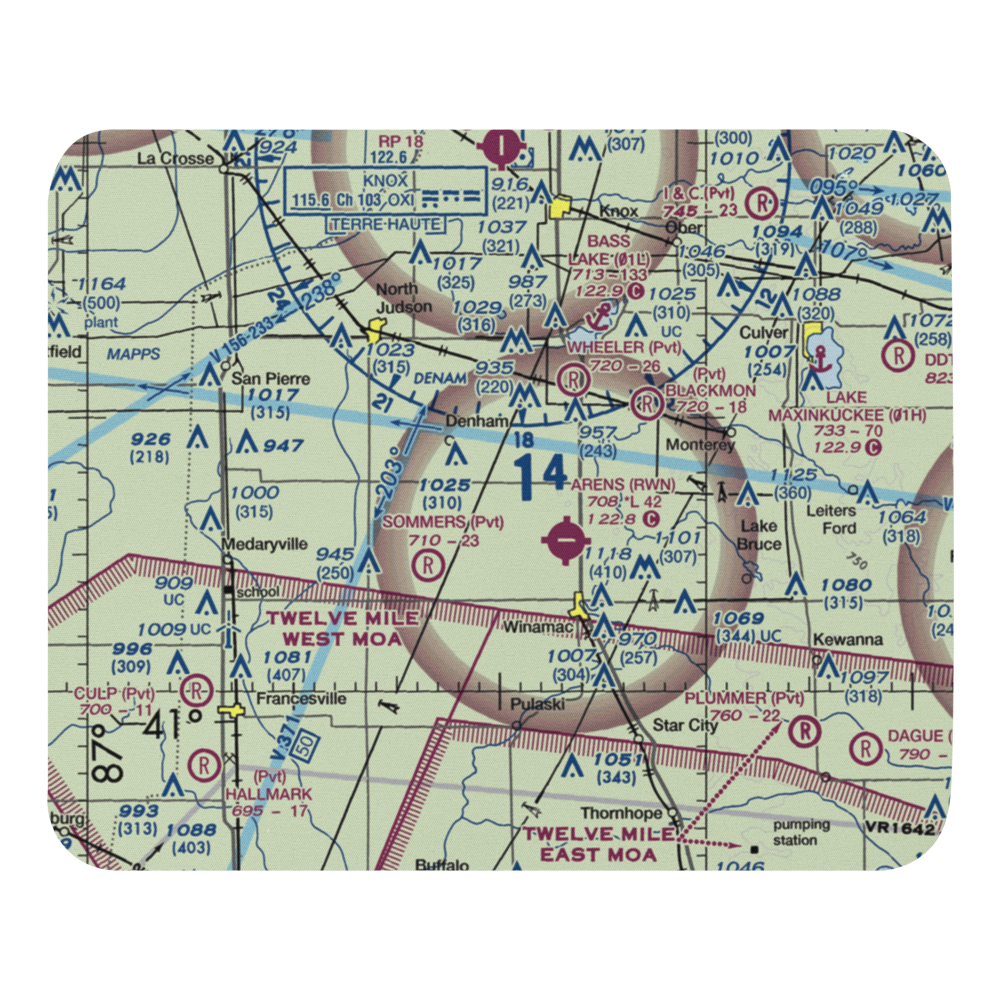Graves Landing Strip (0IN3) VFR Sectional Mouse Pad 