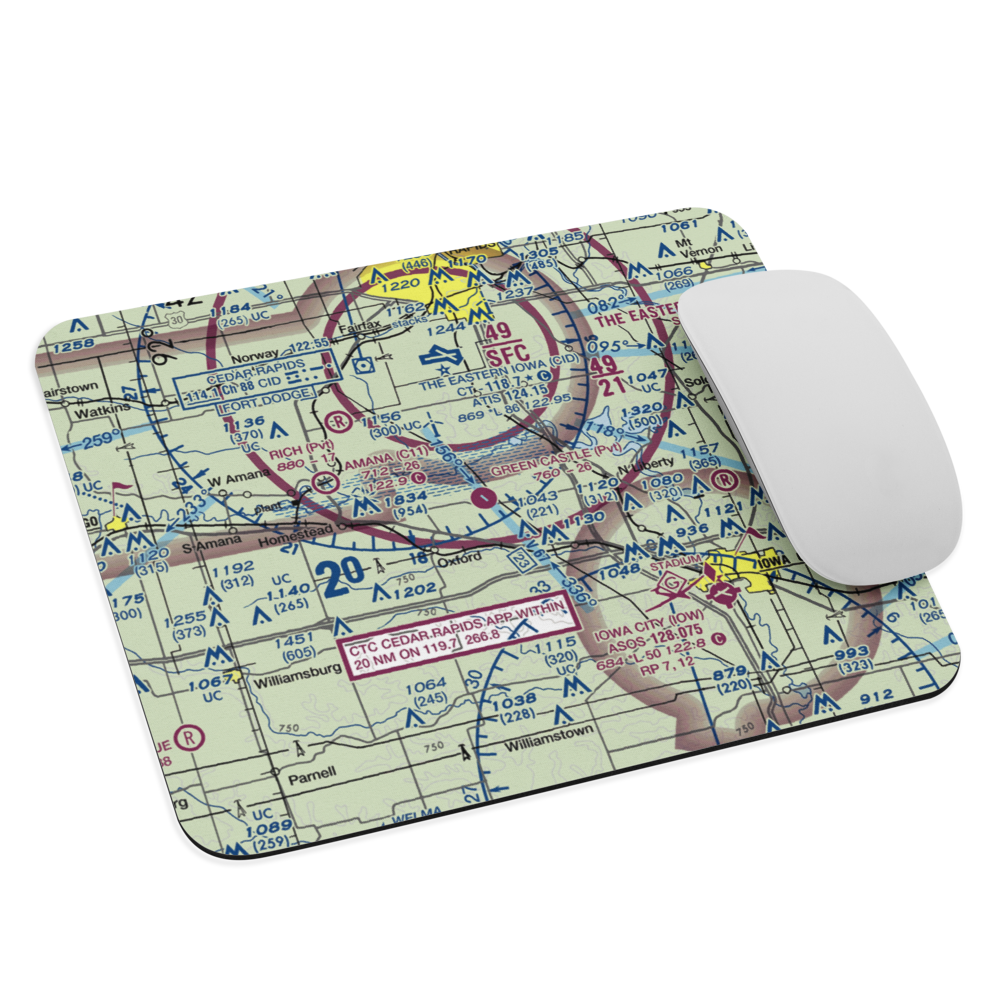 Green Castle Airport (IA24) VFR Sectional Mouse Pad 