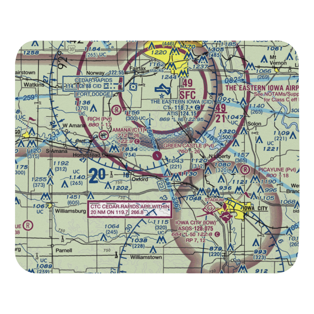 Green Castle Airport (IA24) VFR Sectional Mouse Pad 