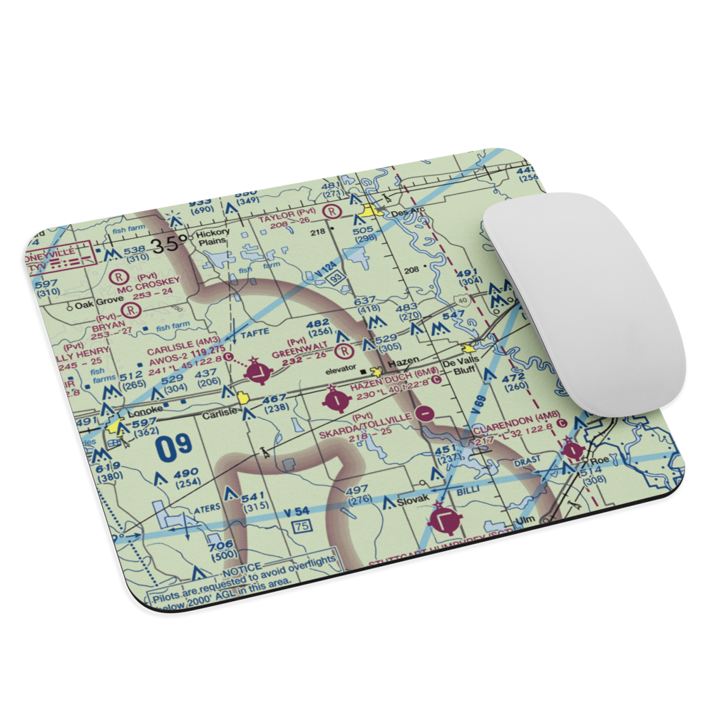 Greenwalt Company Airport (AR10) VFR Sectional Mouse Pad 