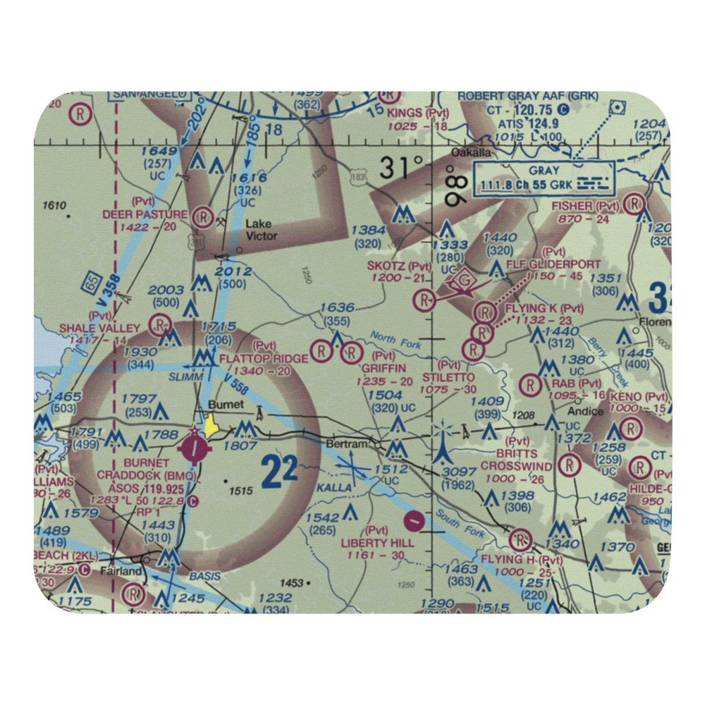 Griffin Airport (12TX) VFR Sectional Mouse Pad 