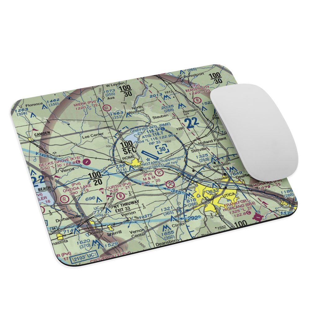 Griffiss International Airport (RME) VFR Sectional Mouse Pad 