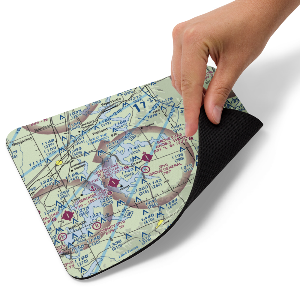 Grove Municipal Airport (GMJ) VFR Sectional Mouse Pad 
