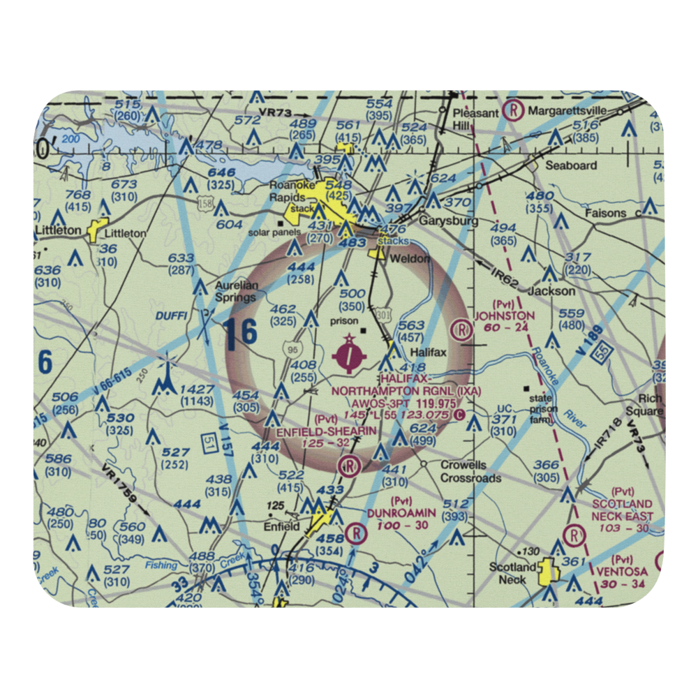 Halifax-Northampton Regional Airport (IXA) VFR Sectional Mouse Pad 