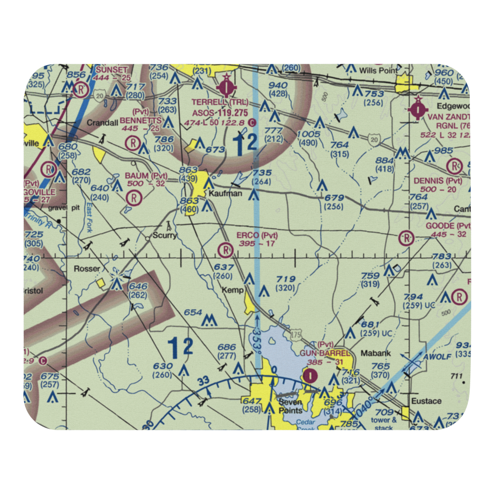 Hall Airport (K00) VFR Sectional Mouse Pad 