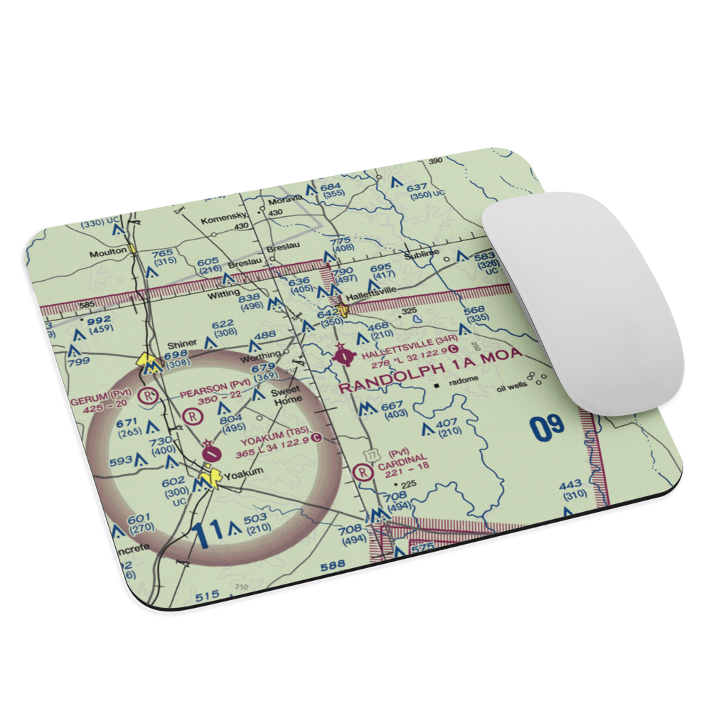 Hallettsville Municipal Airport (34R) VFR Sectional Mouse Pad 