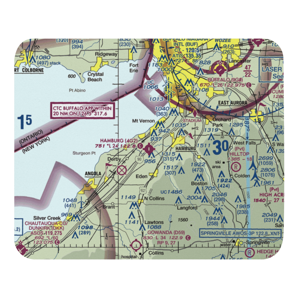 Hamburg Inc Airport (4G2) VFR Sectional Mouse Pad 