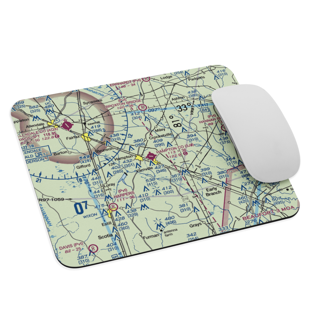 Hampton County Airport (3J0) VFR Sectional Mouse Pad 