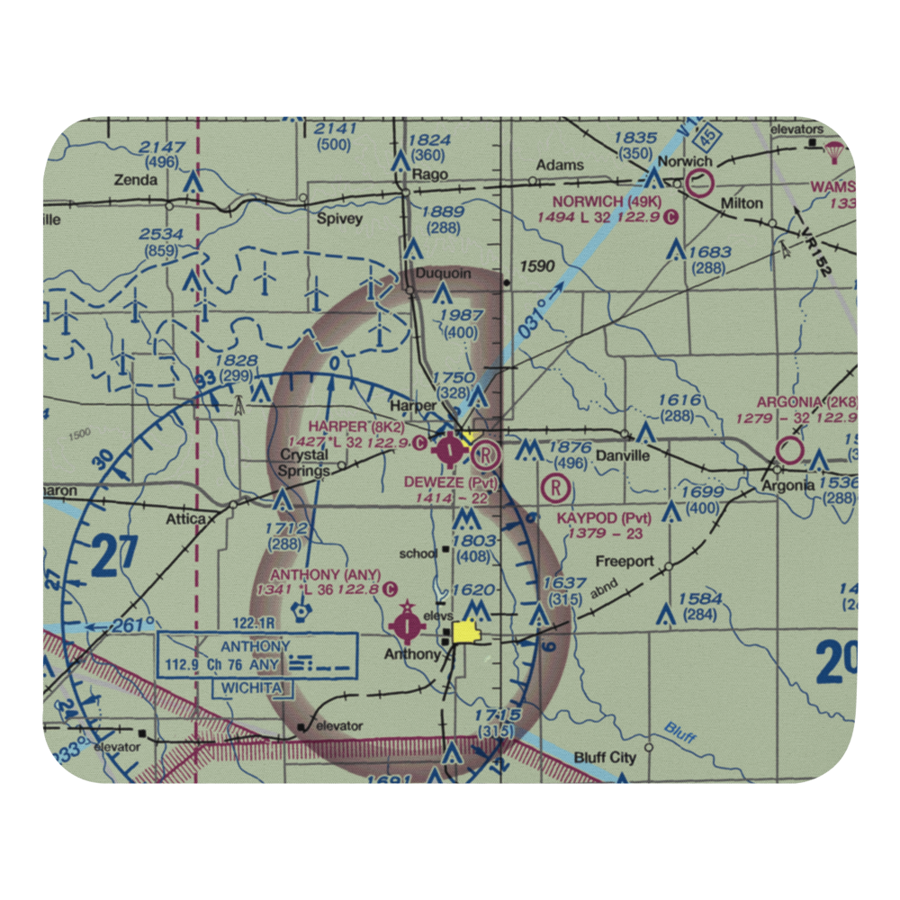 Harper Municipal Airport (8K2) VFR Sectional Mouse Pad 