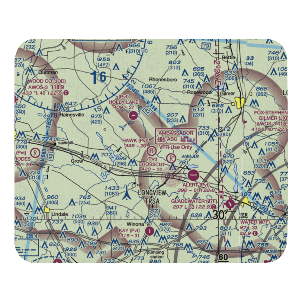Hawk Ranch Airport (1TX9) VFR Sectional Mouse Pad 