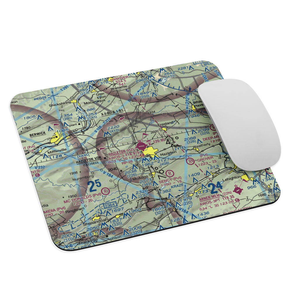 Hazleton Municipal Airport (HZL) VFR Sectional Mouse Pad 
