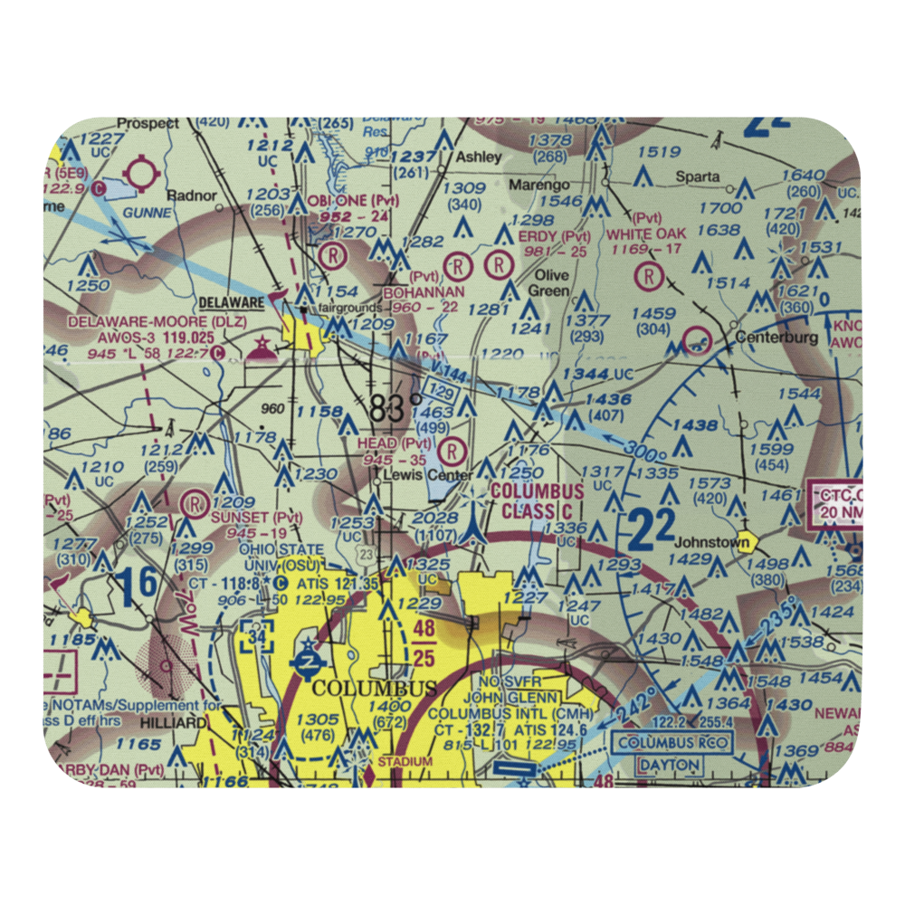 Head Field (OH44) VFR Sectional Mouse Pad 