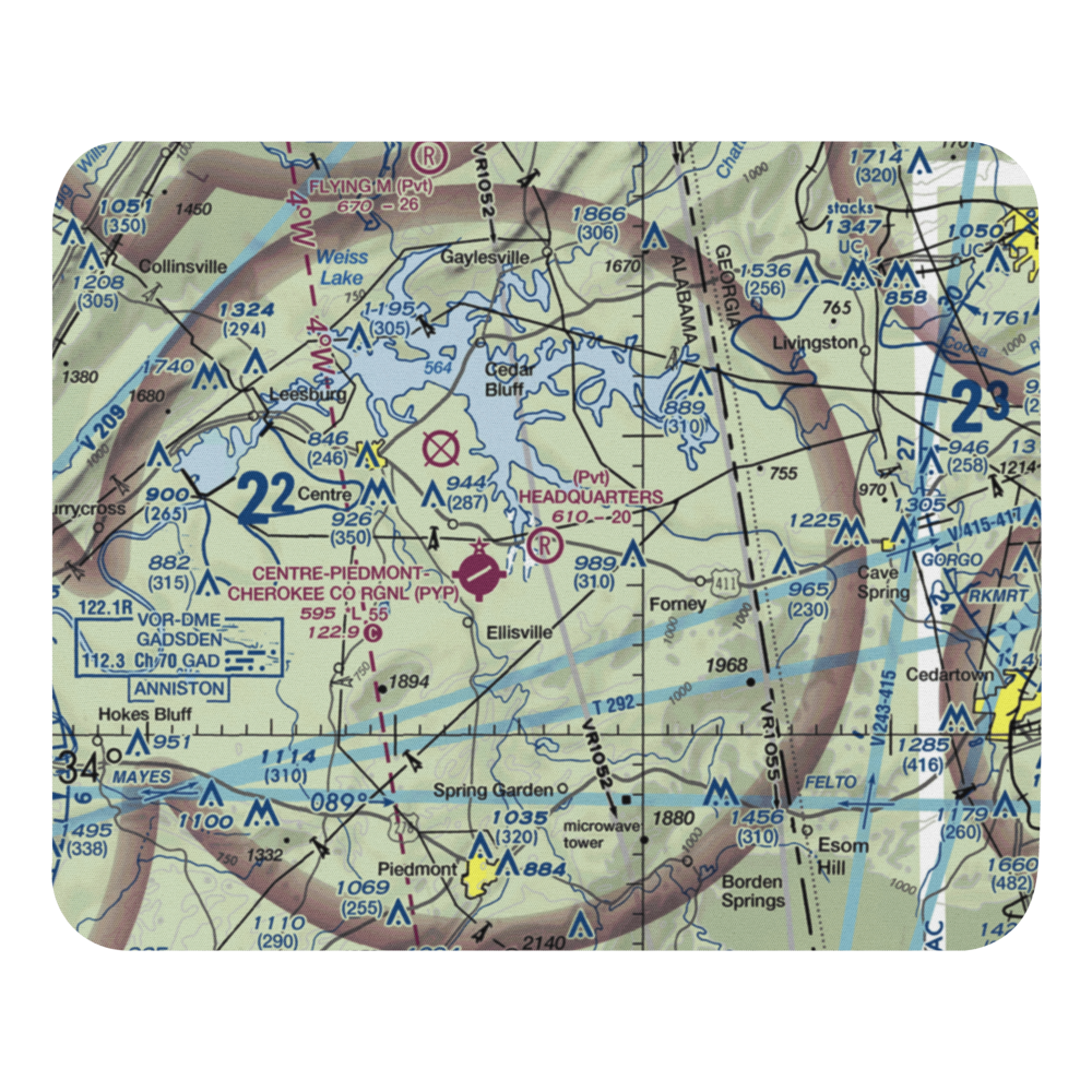 Headquarters Airport (AL27) VFR Sectional Mouse Pad 