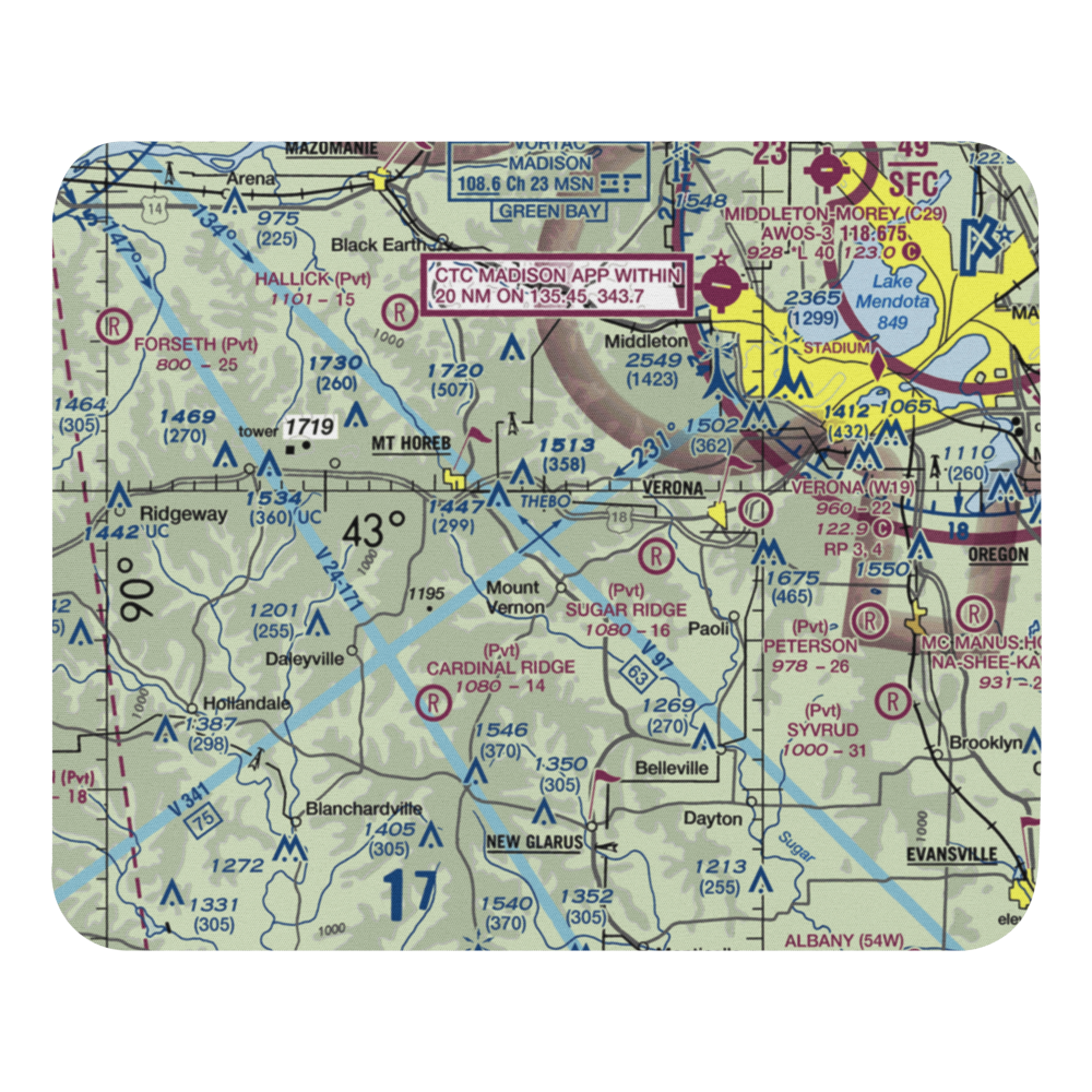 Hecklers' Strip (2WI7) VFR Sectional Mouse Pad 