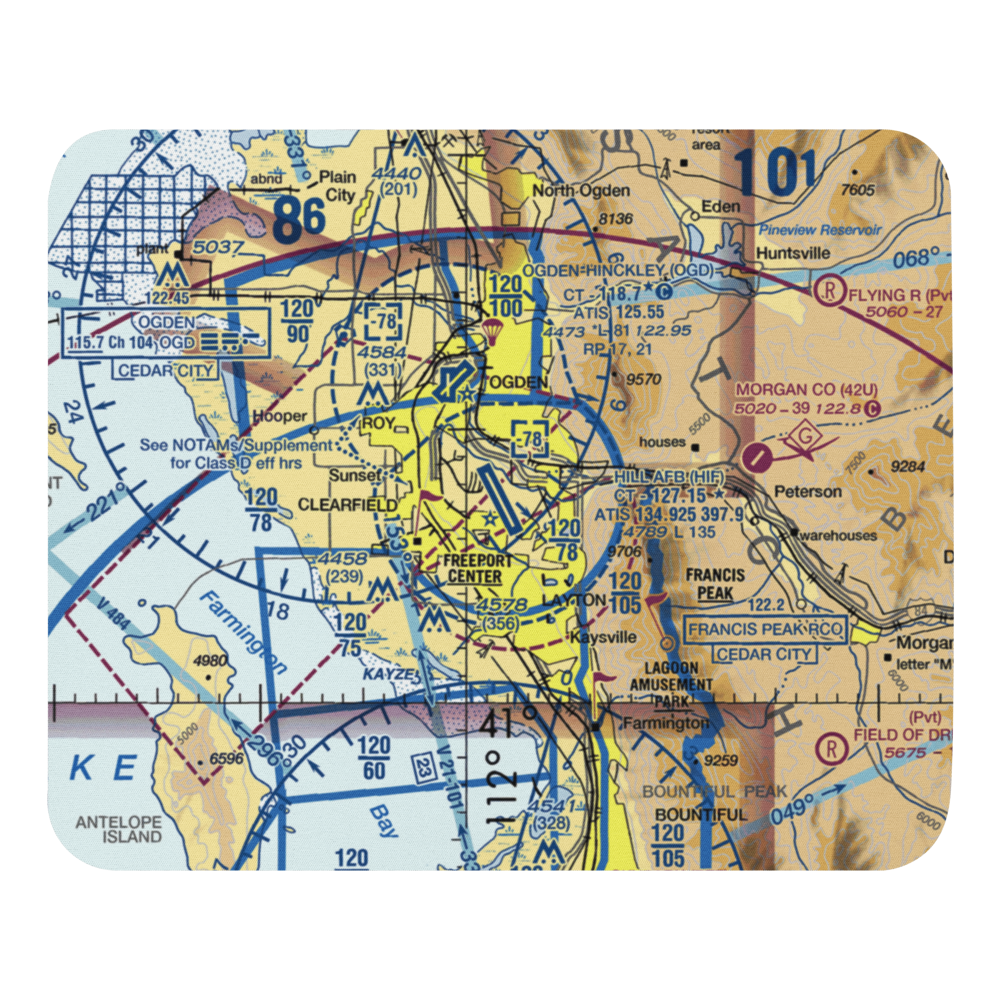 Hill Air Force Base (HIF) VFR Sectional Mouse Pad 