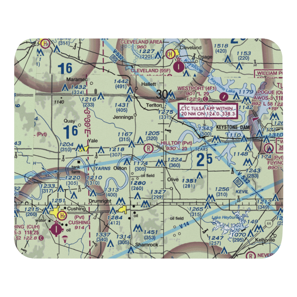 Hilltop Airport (40OK) VFR Sectional Mouse Pad 
