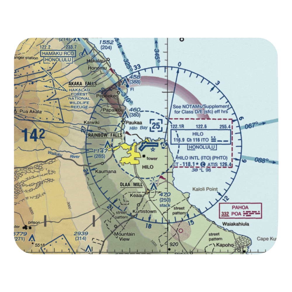 Hilo International Airport (ITO) VFR Sectional Mouse Pad 