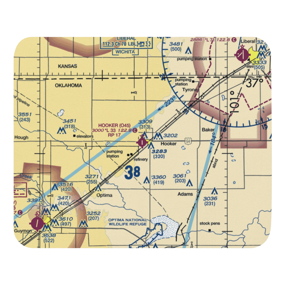 Hooker Municipal Airport (O45) VFR Sectional Mouse Pad 