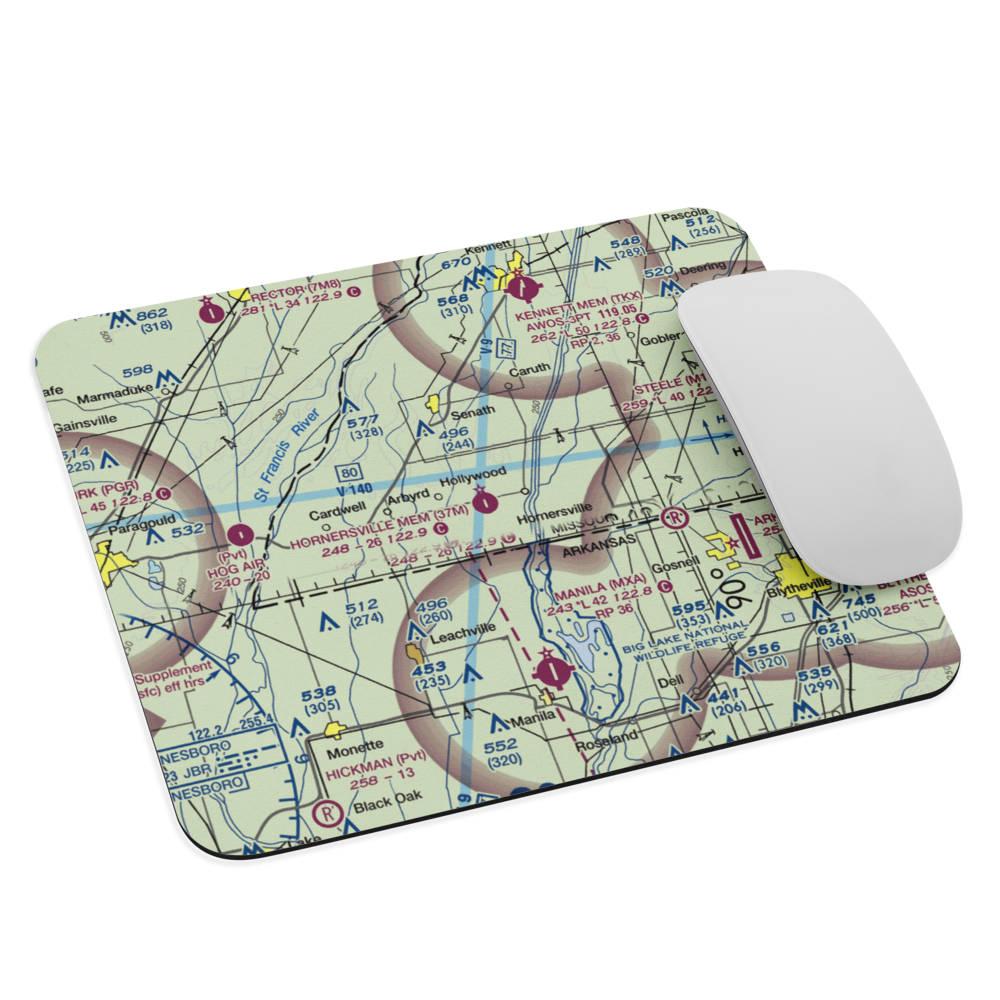 Hornersville Memorial Airport (37M) VFR Sectional Mouse Pad 